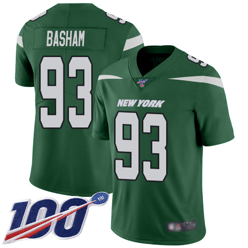 New York Jets Limited Green Youth Tarell Basham Home Jersey NFL Football #93 100th Season Vapor Untouchable